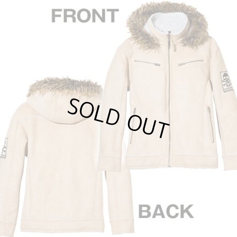 画像2: BM・SOULSムートンライクフードジャケット【ベージュ】 (2)