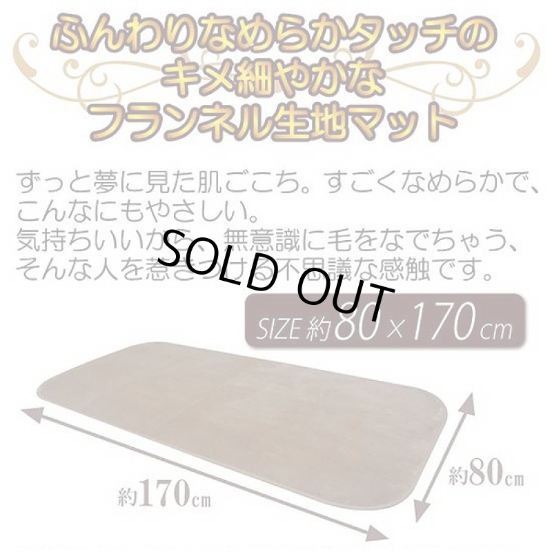 画像2: フロアマット「1畳タイプ」(1畳ルームマット,ラグマット,タッチラグ,フランネル,コンパクト,ホットカーペットカバー,80x170cm) (2)
