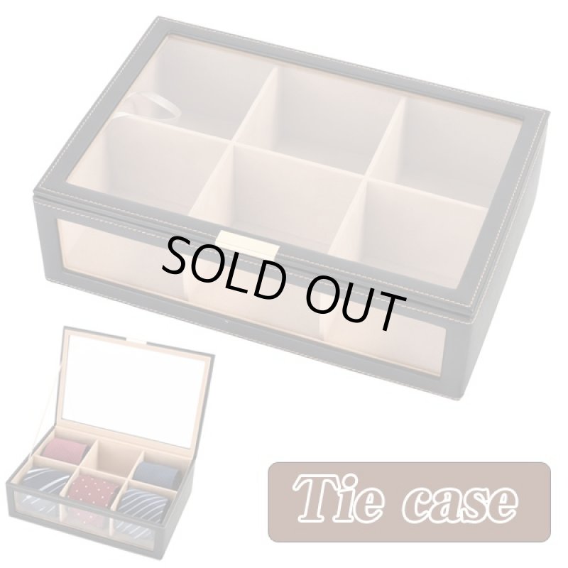 画像4: ネクタイケース(6本用)(卓上ネクタイ収納ケース,インテリア,ショップ風,ショーケース,ディスプレイ,積み重ね) (4)