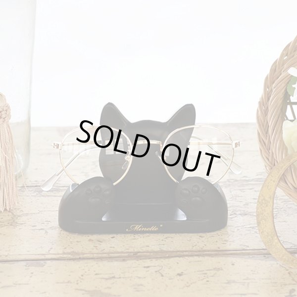 ネコメガネスタンド 眼鏡スタンド メガネ置き インテリア 卓上 ネコグッズ クロネコグッズ ギフト プレゼント Cha