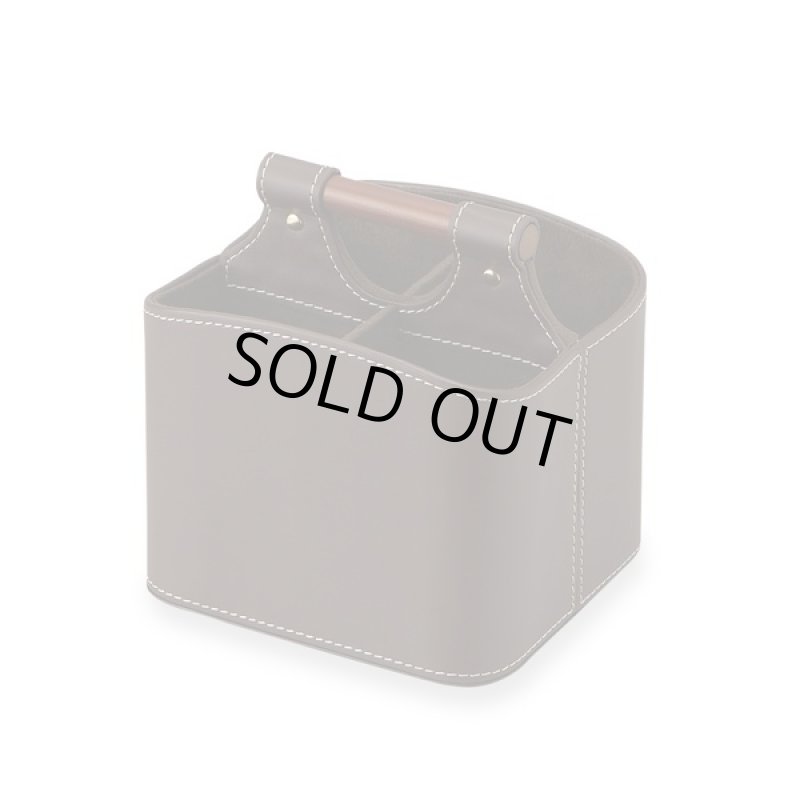 画像2: リモコンラック・ダークブラウン(リモコン,メガネ入れ,卓上取っ手付きリモコン小物入れ) (2)