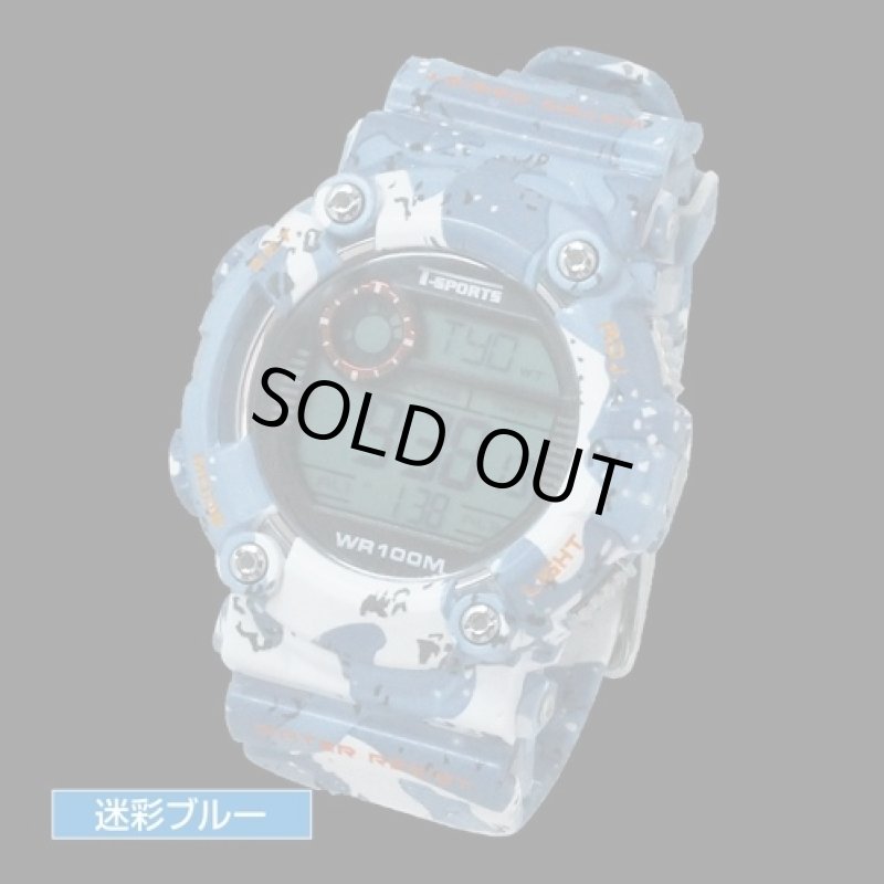 画像3: T-sportsカモフラデジタルウォッチ(クレファー/CREPHA/腕時計/ミリタリー/10気圧防水/カモフラ/メンズ/スポーツウォッチ) (3)
