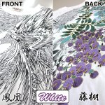 画像5: 絡繰魂ロングTシャツ「藤棚に鳳凰」(メンズ,長袖Tシャツ,ロングスリーブ,和柄ロンT,からくりだましい,刺繍,抜き染プリント,コットン,綿100%) (5)