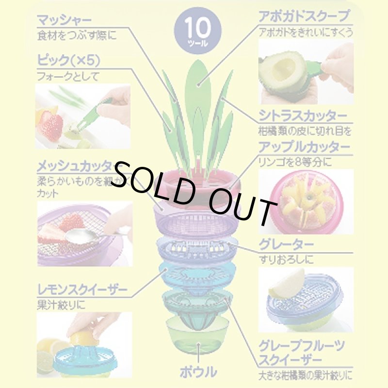 画像2: 10キッチンツール「フルーツプラント」(フルーツカッター,おろし器,レモンしぼり器,アボカドスクープ ,アップルカッター,レモン絞り器,) (2)