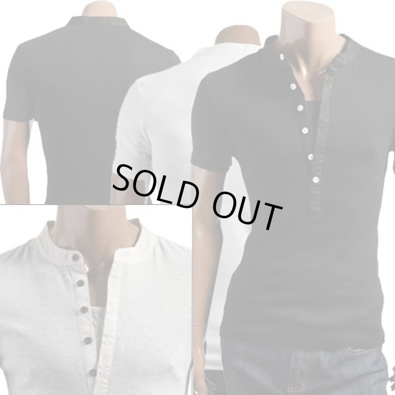 画像3: ヘンリーネック・スタイルカットソー【ブラック】 (3)