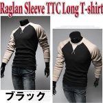 画像3: ラグランスリーブTTCロンT(メンズ,長袖,ツートンカラー,ラグラン袖,ロングスリーブ,ロングTシャツ,スリムデザイン) (3)