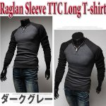 画像5: ラグランスリーブTTCロンT(メンズ,長袖,ツートンカラー,ラグラン袖,ロングスリーブ,ロングTシャツ,スリムデザイン) (5)