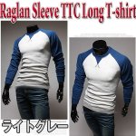 画像6: ラグランスリーブTTCロンT(メンズ,長袖,ツートンカラー,ラグラン袖,ロングスリーブ,ロングTシャツ,スリムデザイン) (6)