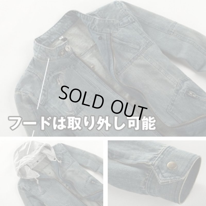 画像3: デニムトラッカージャケット「フードオプションVer.」(ヴィンテージ/ヴィンテージ仕上げ/フード/フード脱着/2way/コットン/) (3)