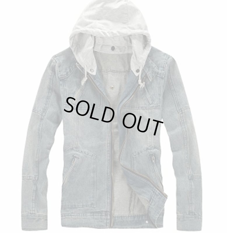 画像5: デニムトラッカージャケット「フードオプションVer.」(ヴィンテージ/ヴィンテージ仕上げ/フード/フード脱着/2way/コットン/) (5)