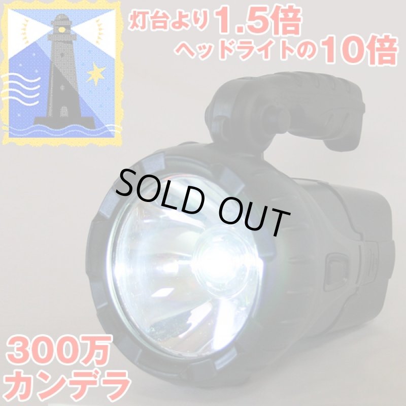 画像2: JOHN LITE社製充電式LEDスーパービームライト(災害時,防災,キャンプ,LEDライト,手回し発電,300万カンデラ,キャンプ,軍採用) (2)