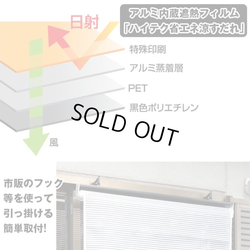 画像4: ロールアップ式遮熱プライバシーアルミすだれ「2枚」(アルミ内蔵遮熱フィルム,遮光性,紫外線カット,涼しい風通し) (4)