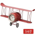 画像3: レトロバイプレーンウォールクロック(壁掛け時計,アンティーク,飛行機,レトロ,複葉機,二枚翼,66センチ,66cm,文字盤,インテリア) (3)
