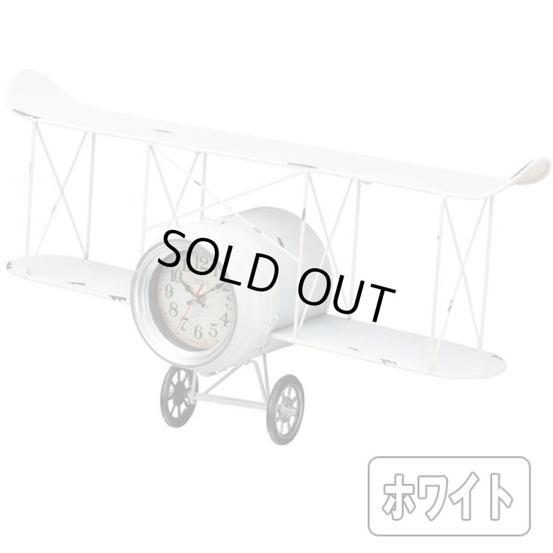 画像4: レトロバイプレーンウォールクロック(壁掛け時計,アンティーク,飛行機,レトロ,複葉機,二枚翼,66センチ,66cm,文字盤,インテリア) (4)