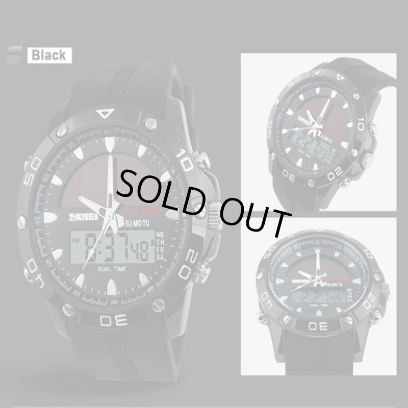 画像4: SKMEI[エスケーメイ]マリン&フィールド アナデジソーラーウォッチ (ソーラー充電,50m防水,アナログ針,デジタル,ELライト) (4)