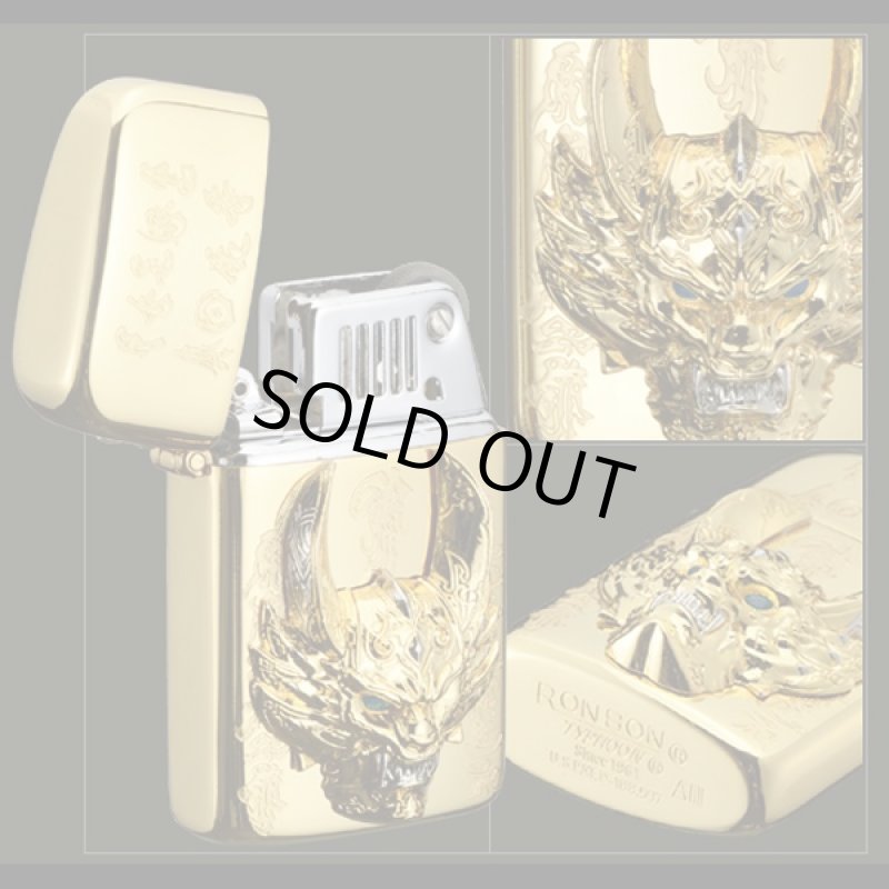 画像3: (送料無料)牙狼(GARO)ロンソンライター(魔戒ノ花Ver.1)(ガロ,RONSONライター,必勝祈願ライター,黄金フェイス) (3)