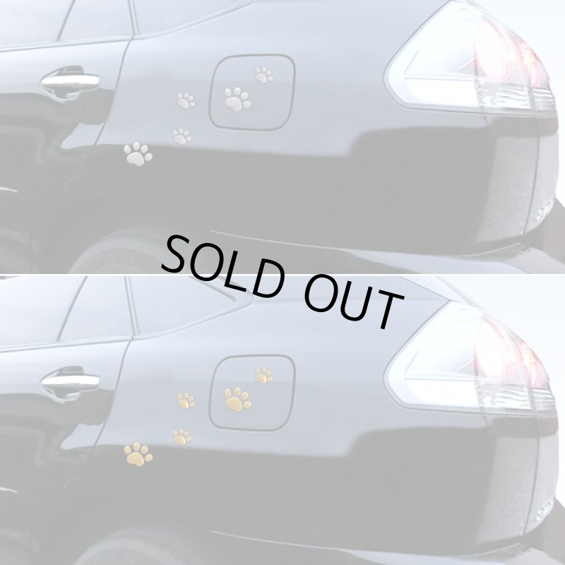 画像4: 肉球エンブレムステッカー同色2袋セット(肉球シリーズ,ステッカーシール,カーアクセサリーカーステッカー,猫の足跡) (4)