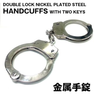 金属手錠ダブルロック「ブラック」 (ダブルロックタイプ,ハンド