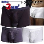 画像1: メンズ爽快トランクス(同色3枚組)(健康促進,男性用,独立パンツ,下着,アンダーウェア,メッシュ,清潔,ポジショニング) (1)
