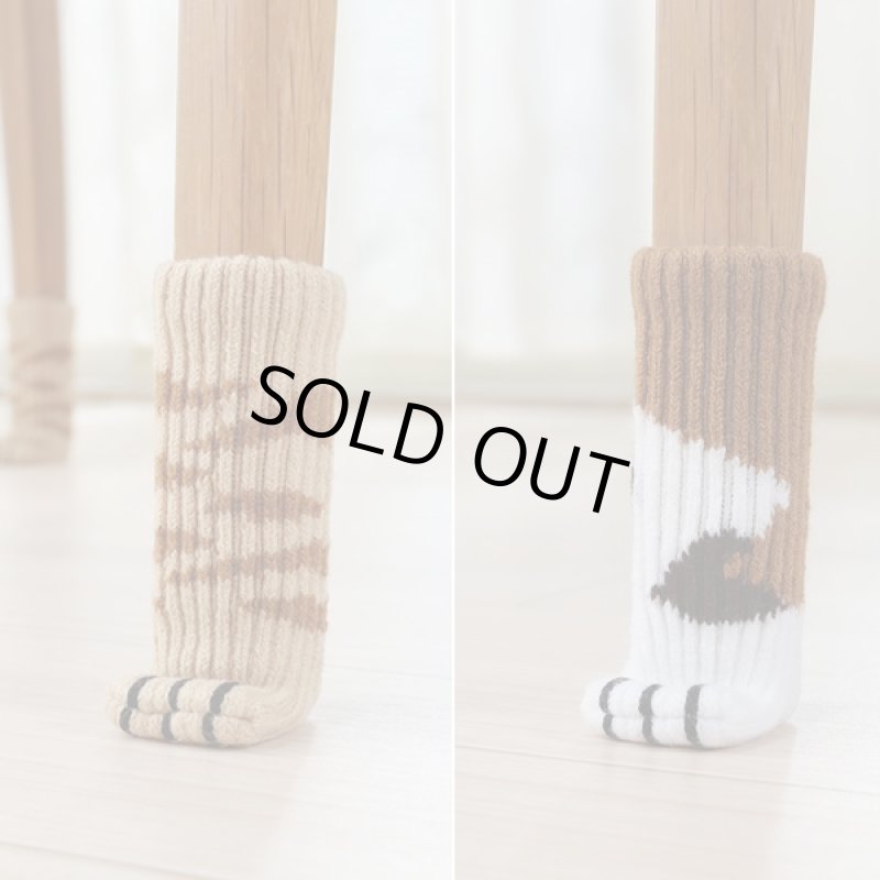 画像4: 猫ちゃんイス脚ソックス「4脚分・16足セット」 (チェアソック,ねこあし,椅子足カバー,キズ防止,防音対策,肉球,ドアノブカバー) (4)