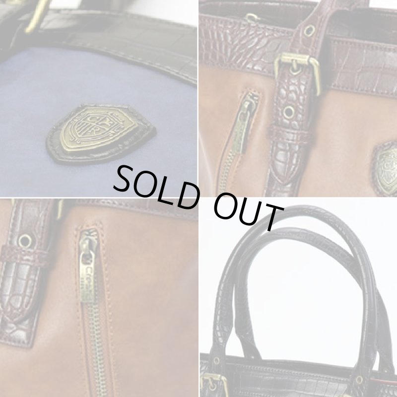 画像2: Crestaダブルファスナークロコ型押しトート (セール,SALE,限定品,メンズ,トートバッグ,ビジネス,カジュアル,2WAY) (2)