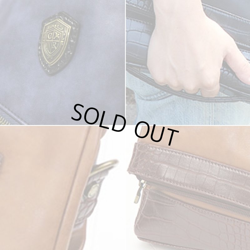 画像2: Cresta2WAYロッククロコ型押しクラッチバッグ (SALE,限定品,メンズ,ビジネス,カジュアル,2WAY,メッセンジャーバッグ) (2)