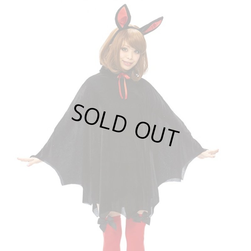 画像3: ハロウィンコスプレ「コウモリPONCHO」 (コスチューム,蝙蝠,ポンチョ,カチューシャ,パーティー,レディース,衣装) (3)