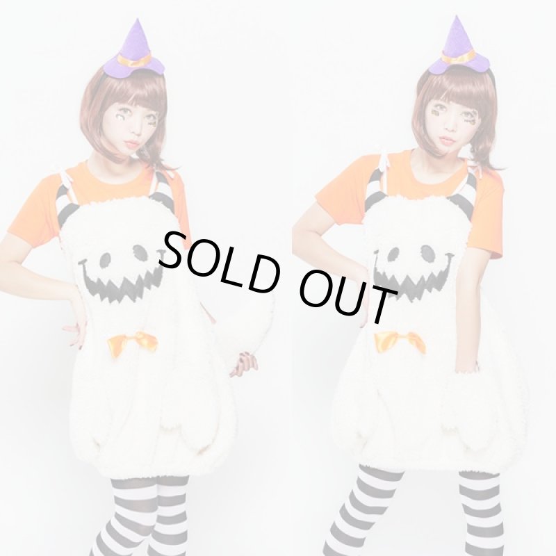 画像4: ハロウィンコスプレ「もこもこおばけ」 (ゴースト,ワンピース,カチューシャ,帽子,ポケット,しっぽ,パーティー,レディースハロウィン) (4)