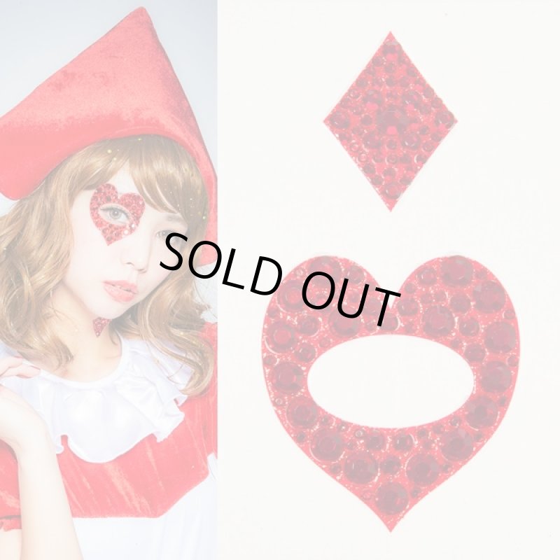 画像5: ハロウィンフェイスシール「デコラインストーン・トランプ柄セット」 (デコシール,キラキラ,トランプ柄,コスプレ,イベント) (5)