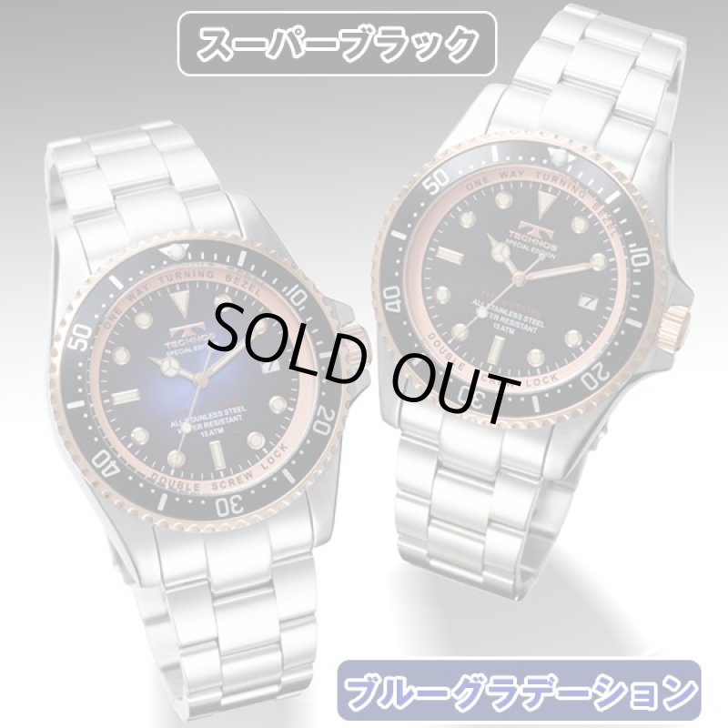 画像4: TECHNOS「テクノス」グランドオーシャンII(メンズ,ウォッチ,腕時計,蓄光,ピンクゴールドサークルインデックス,15気圧防水,クォーツ) (4)