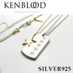 画像1: 送料無料KENBLOODペンダント「KP-411GD」 (ネックレス,アクセサリー,ドックタグ,スター,星,SILVER925,ゴールド) (1)