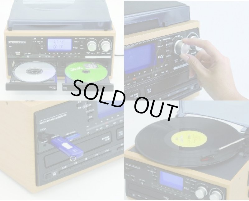 画像2: （送料無料!）NEWオールサウンドシステムプレイヤー&レコーダー（ダビング/録音/レコード/カセットテープ/ラジオ/CD/SD/USBメモリ） (2)