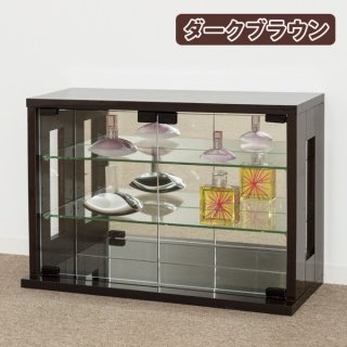 送料無料卓上コレクションケース縦型/ダークブラウン(後面ミラー