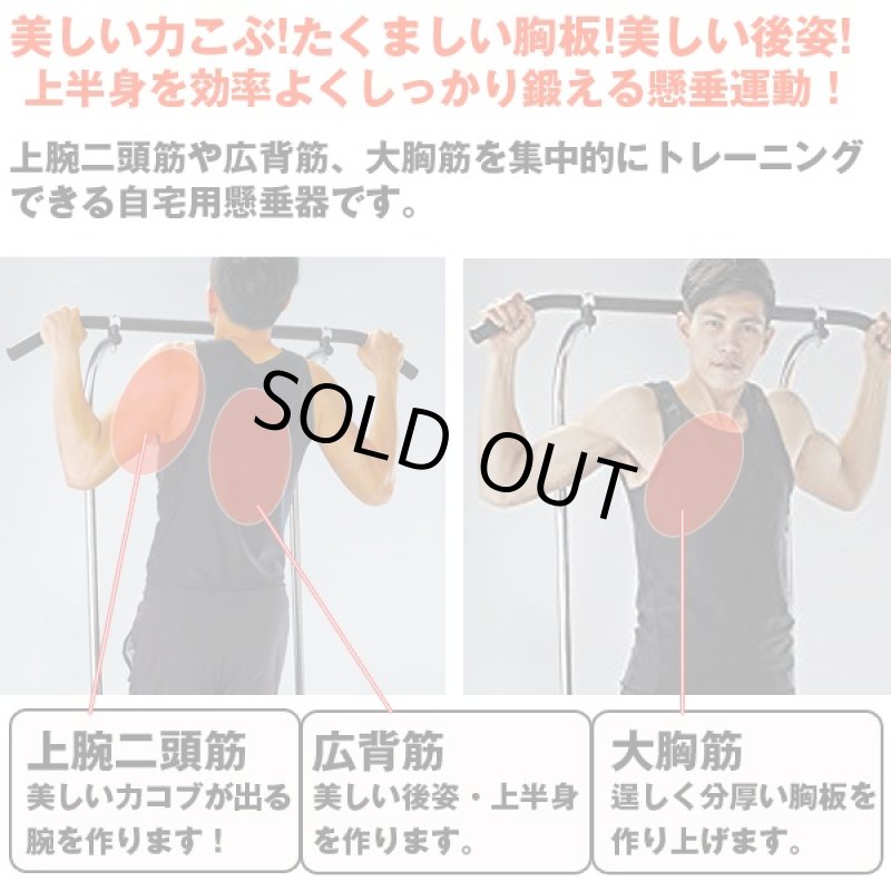 画像3: マルチジム懸垂器(送料無料,ぶら下がり健康器,けん垂トレーニング,ぶらさがりダイエット,背筋,筋トレ,肩こり,腰痛,高さ調節) (3)