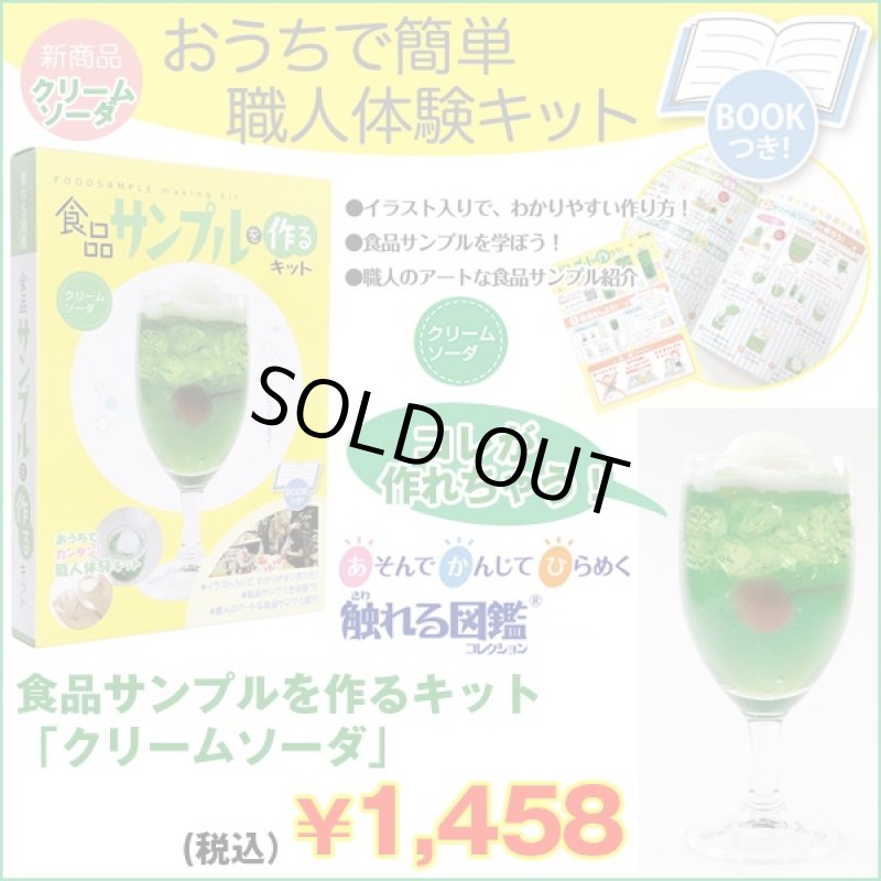 画像1: 食品サンプルを作るキット「クリームソーダ」 (触れる図鑑,コレクション,リアル,料理サンプル,手作りキット,ホビー,趣味,科学,体感) (1)