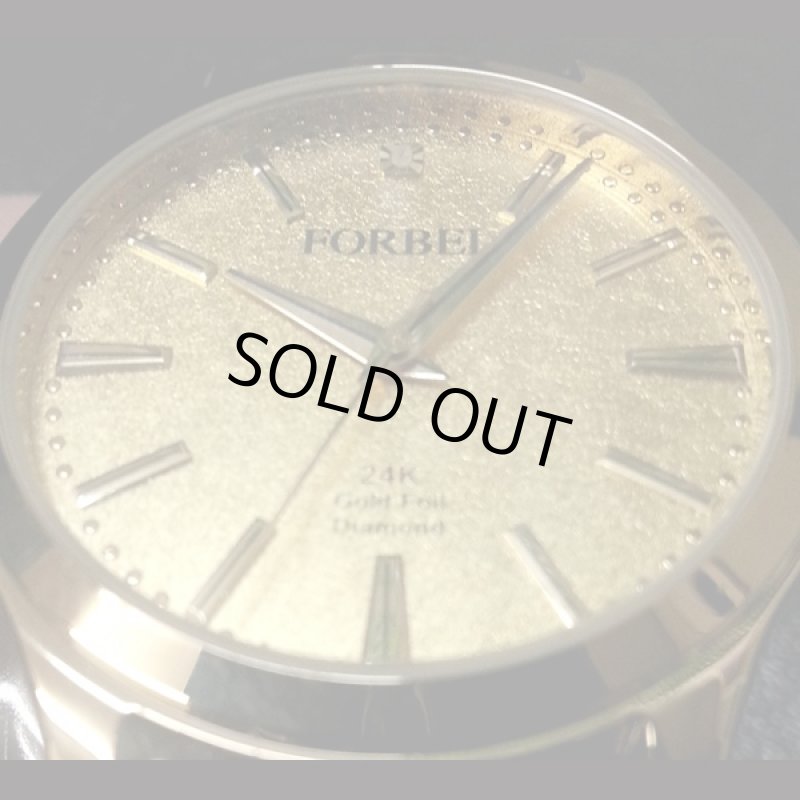 画像3: FORBEL K24ダイヤモンドペアウォッチ高級腕時計(男女ペアウォッチ,フォーベル,24金箔仕様,天然ダイヤモンド,本革製ベルト,日本製ムーブメント) (3)