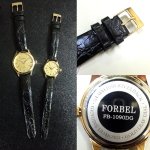 画像5: FORBEL K24ダイヤモンドペアウォッチ高級腕時計(男女ペアウォッチ,フォーベル,24金箔仕様,天然ダイヤモンド,本革製ベルト,日本製ムーブメント) (5)