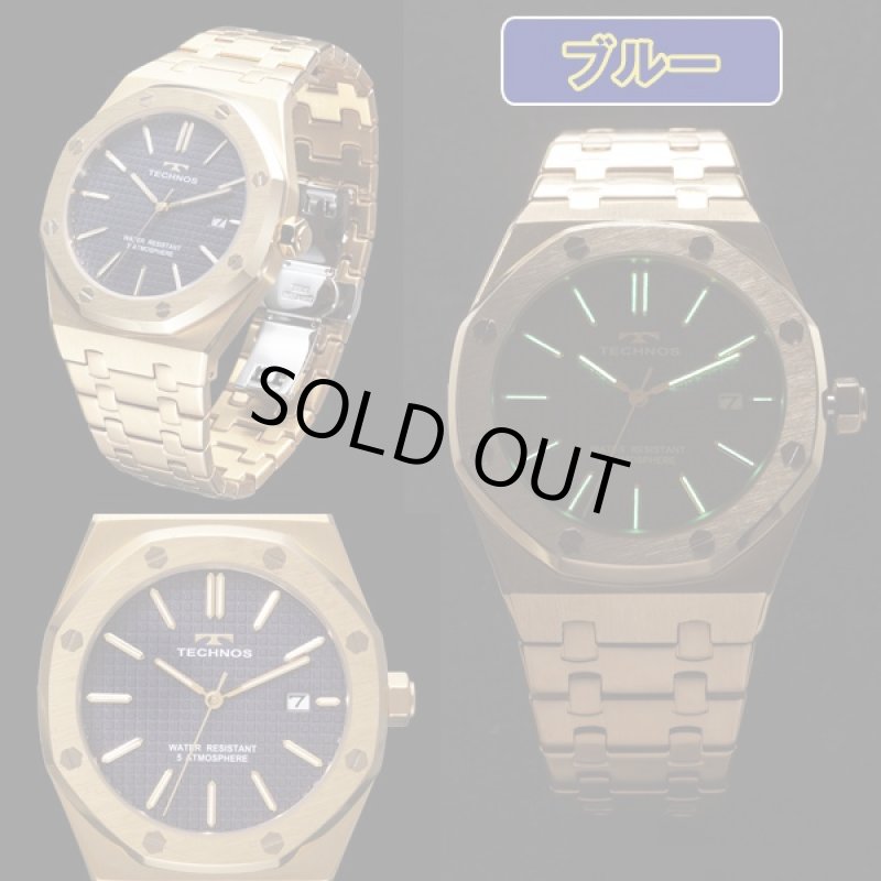 画像2: 送料無料TECHNOS「テクノス」グランドポート・オクタゴン (腕時計,八角形,スイス,蓄光,インデックス,日本製クォーツ) (2)