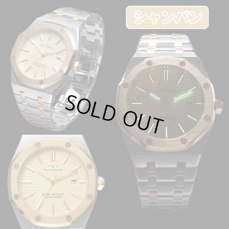 画像3: 送料無料TECHNOS「テクノス」グランドポート・オクタゴン (腕時計,八角形,スイス,蓄光,インデックス,日本製クォーツ) (3)