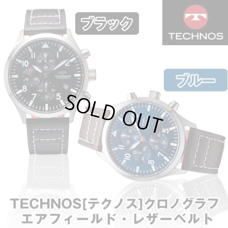 画像6: 送料無料TECHNOS「テクノス」クロノグラフ・エアフィールド・レザーベルト (腕時計,本革ベルト,日本製クォーツ) (6)
