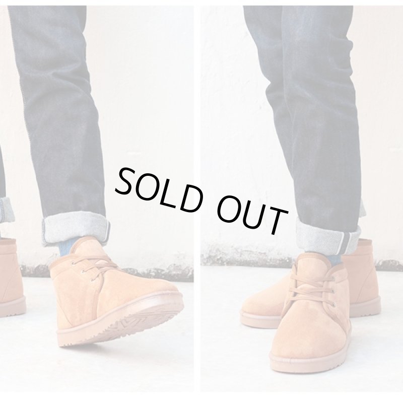 画像2: AAA+レースアップムートンブーツ「NO.2328」(チャッカブーツ,メンズ,ボア,靴,シューズ,キャメル,秋冬, あったかブーツ,もこもこボア) (2)