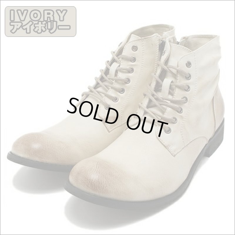 画像4: DedesPUレザーサイドジップショートブーツ「NO.5119」(メンズ,シューズ,靴,デデス,レースアップ,ファスナー,編み上げ,boots,PUスムースレザー) (4)