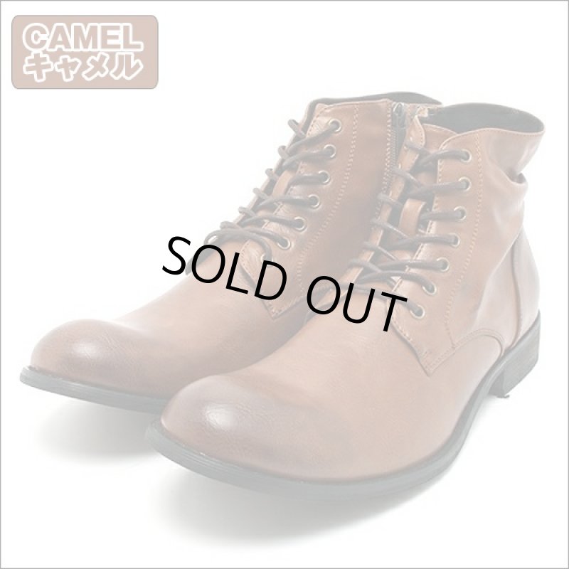 画像6: DedesPUレザーサイドジップショートブーツ「NO.5119」(メンズ,シューズ,靴,デデス,レースアップ,ファスナー,編み上げ,boots,PUスムースレザー) (6)