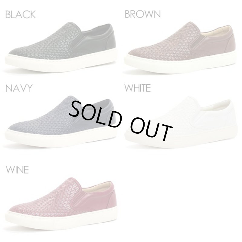 画像4: Dedes-デデス-イントレチャートスリッポンスニーカー(NO.5164)メンズ/編み込み/短冊/シンセティックレザー (4)