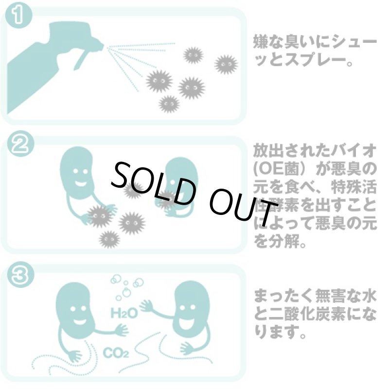 画像2: バイオ消臭剤OE-1 (バイオが臭いの元を食べて無臭に,消臭スプレー,日本アトピー協会推薦,エアコン,ペット臭,トイレ,カビ臭,特許) (2)