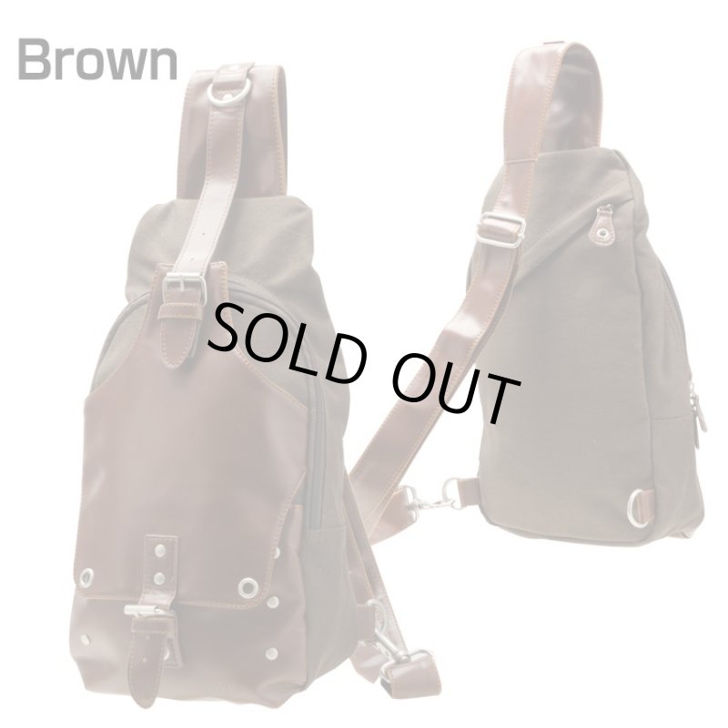 画像4: DEVICE(デバイス)フォルマボディバック「DBH」(ワンショルダー/キャンバス生地/ヴィンテージ/ダメージ加工/合皮/斜め掛け/軽量/大容量/男女兼用) (4)