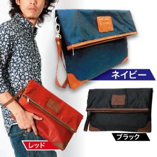 アルカンターラ ダブルファスナー 2WAYセカンドバッグ