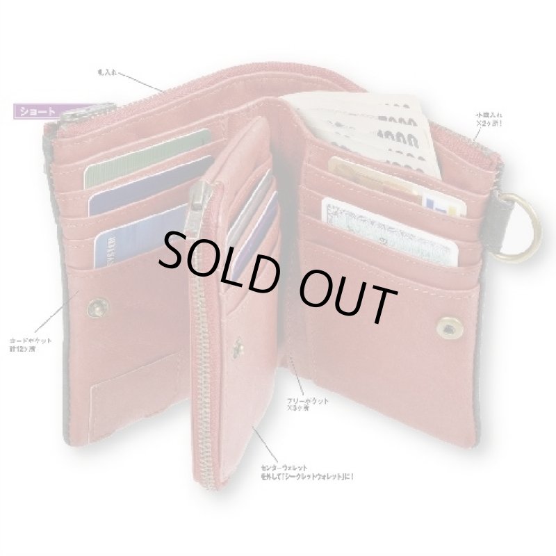 画像2: DEVICE×mono本革セパレートウォレット「DPL」ショート(モノマガジン/ ヴィンテージ/財布/小銭入れ/ファスナー/脱着式） (2)