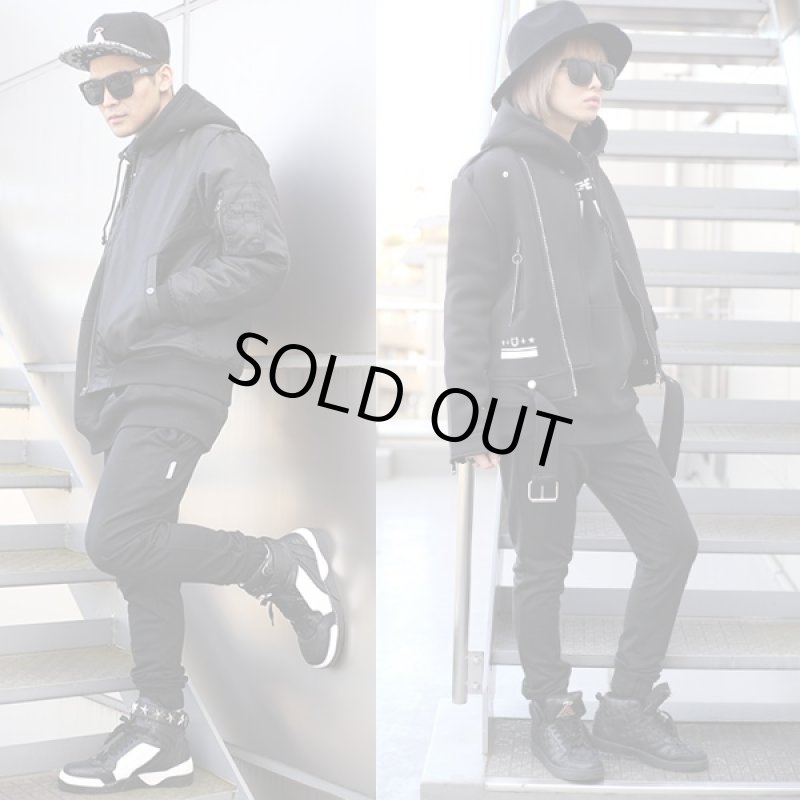 画像5: クラブノイズサルエルジョガーパンツ(B系,ヒップホップ,ストリート系,ストレッチパンツ,スウェット,ジャージ) (5)