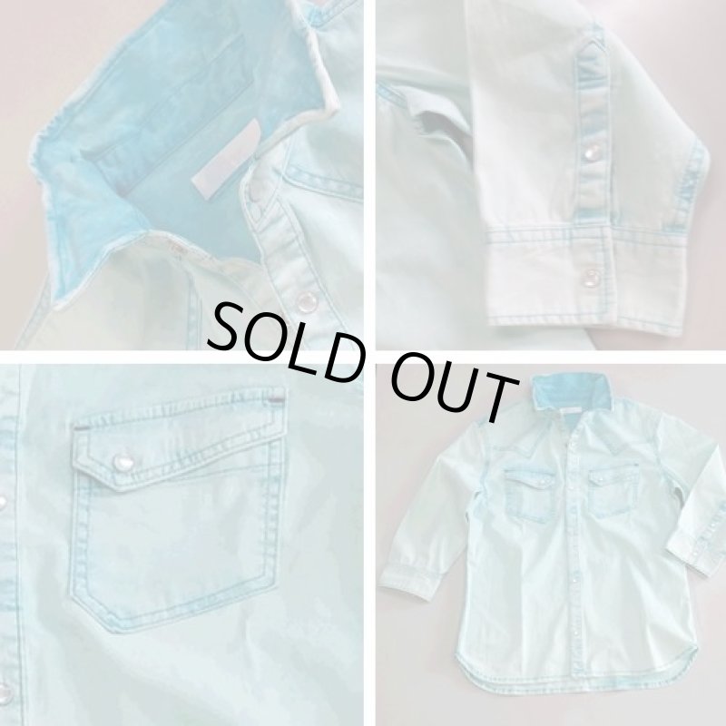 画像2: ハイブリーチウエスタンシャツ【サックス】 (2)